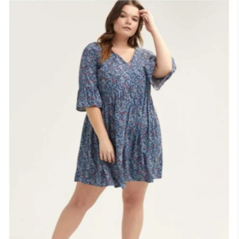 Michel Studio Empire Waist Floral Baby-Doll Dress